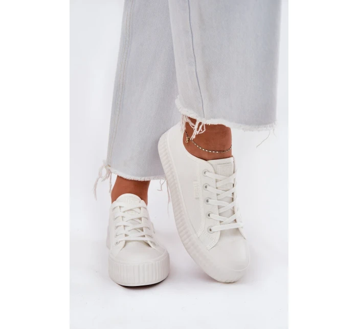 Dámské plátěné tenisky na platformě Big Star – bílé Dámské plátěné tenisky na platformě Big Star – bílé