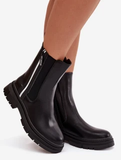 Dámské zateplené chelsea boty (štyblety) Solenne – černé