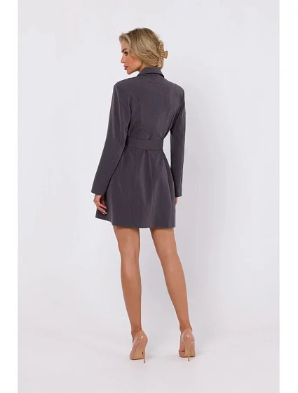 šaty s páskem  tmavě šedé  model 21069646 - Moe