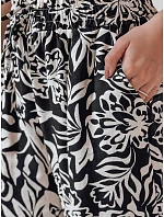 Dámské kalhoty ze široké látky TROPICAL SUN černé FashionStreet UY2634 Dámské kalhoty ze široké látky TROPICAL SUN černé FashionStreet UY2634