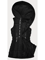 Černá dámská vesta s kapucí model 21339594 - S'WEST Černá dámská vesta s kapucí model 21339594 - S'WEST