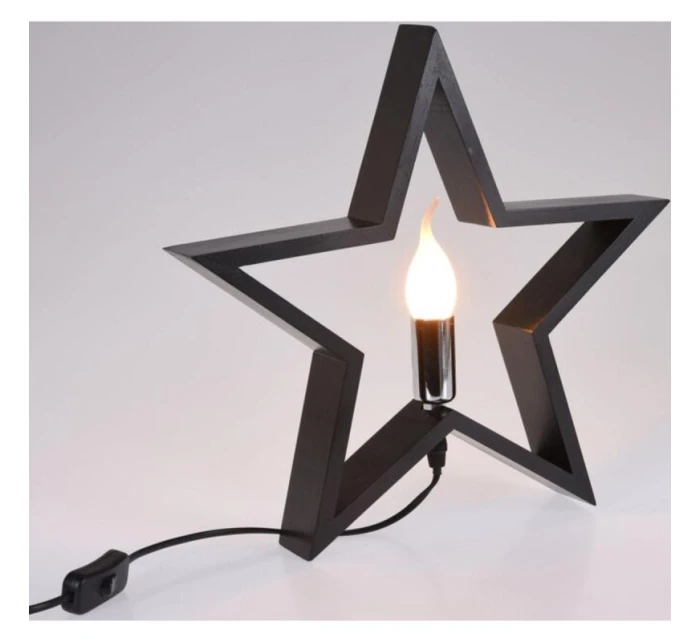 DEKORATIVNÍ HVĚZDA S LED OSVĚTLENÍM 35CM ČERNÁ Dětské