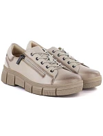 Dámské kožené boty na platformě béžové Cambell 26-19305 Dámské kožené boty na platformě béžové Cambell 26-19305