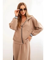 Komplet dámský s viskózou s rozepínací mikinou a dlouhou sukni fango Komplet dámský s viskózou s rozepínací mikinou a dlouhou sukni fango