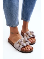 Dámské šedé sandály s ozdobami model 21648792 - Boto Dámské šedé sandály s ozdobami model 21648792 - Boto