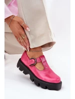 Lakované Kožené Polobotky S Přezkou model 21686537 Fuchsie - Zazoo Lakované Kožené Polobotky S Přezkou model 21686537 Fuchsie - Zazoo