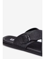 Pánské Kožené Sandały S Přezkou Big Star model 21693015 Černé - Big Star Shoes Pánské Kožené Sandały S Přezkou Big Star model 21693015 Černé - Big Star Shoes