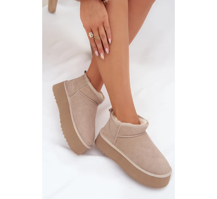 Dámské sněhule z přírodního semiše béžové Mairene Dámské sněhule z přírodního semiše béžové Mairene