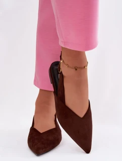 Baleríny se Zlatým Přezkou Eko Semišové Čokoládové model 21937572 - Boto