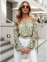 Dámská pruhovaná halenka SPRIAN green FashionStreet RY2464