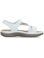 Pohodlné dámské sandály na suchý zip s gumičkami bílé Rieker 64870-81