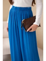 Dámské viskózové široké kalhoty s gumou v pase model 21924570 - K-Fashion