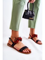 Módní sandály s korálky Černá model 21591699 - Boto