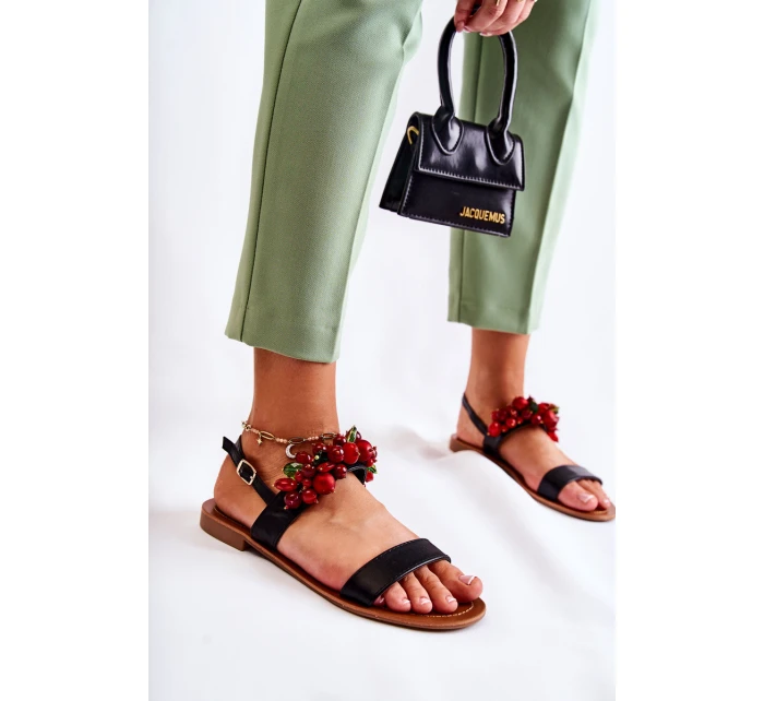 Módní sandály s korálky Černá model 21591699 - Boto