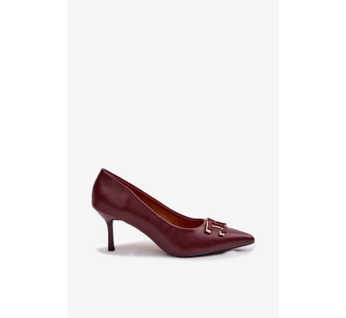 Lodičky S ozdobou Eko Kůže Bordó Fivara