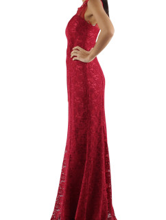 Společenské a šaty krajkové dlouhé  Paris červené Červená  Paris model 15042343 - CHARM&#39;S Paris