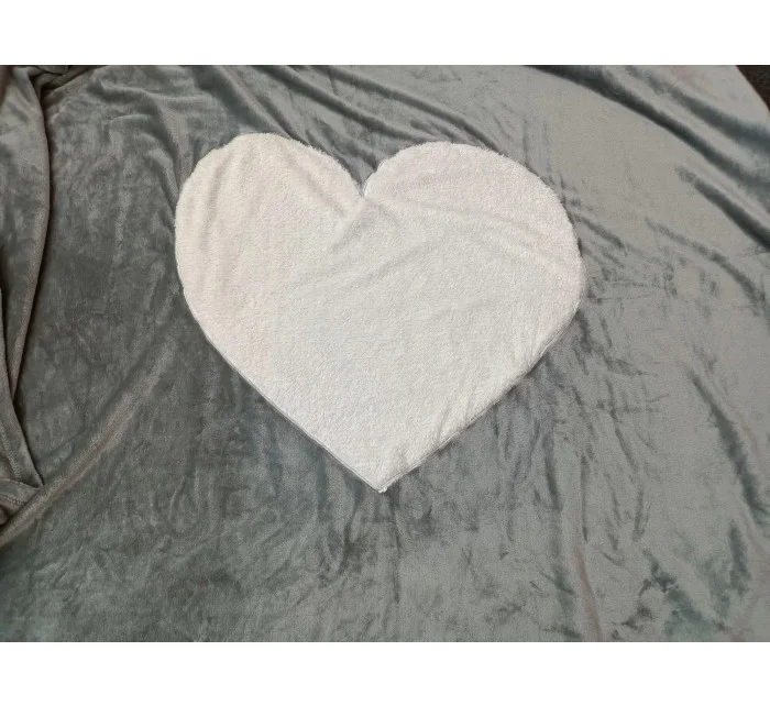 Semišová deka se srdíčkem šedá - Noidinotte