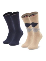 Ponožky 2pack M 100001495 050 béžové-modré - Tommy Hilfiger