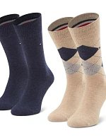 Ponožky 2pack M 100001495 050 béžové-modré - Tommy Hilfiger