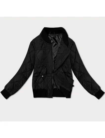 Krátká černá dámská bunda typu bomber model 21016253 - J.STYLE Krátká černá dámská bunda typu bomber model 21016253 - J.STYLE