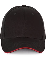 K-up KP 185 6 panelová sandwich kšiltovka 20.0185 black/red