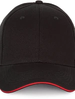 K-up KP 185 6 panelová sandwich kšiltovka 20.0185 black/red