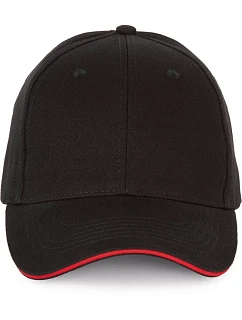K-up KP 185 6 panelová sandwich kšiltovka 20.0185 black/red