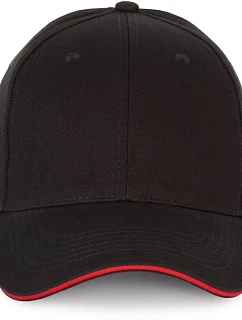 K-up KP 185 6 panelová sandwich kšiltovka 20.0185 black/red