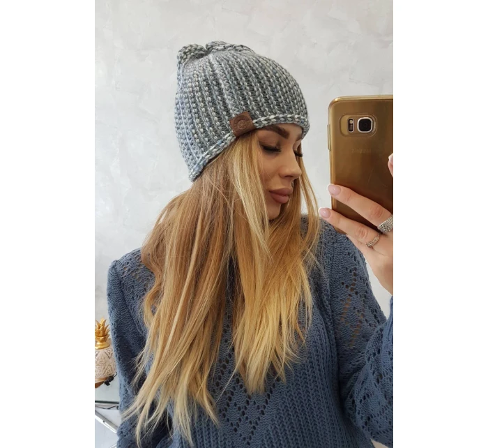 Fleecová čepice Zoja K306 šedá+modrá