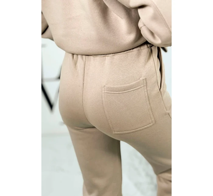 Bavlněná souprava s vyšívaným nápisem Paradise světle béžová Bavlněná souprava s vyšívaným nápisem Paradise světle béžová