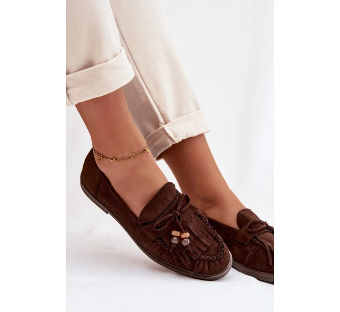 mokasíny s třásněmi a korálky Čokoládové model 21937642 - Boto mokasíny s třásněmi a korálky Čokoládové model 21937642 - Boto