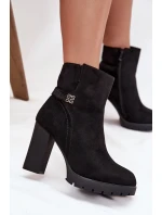 Dámské kotníkové boty Zayna na sloupku – černé Dámské kotníkové boty Zayna na sloupku – černé