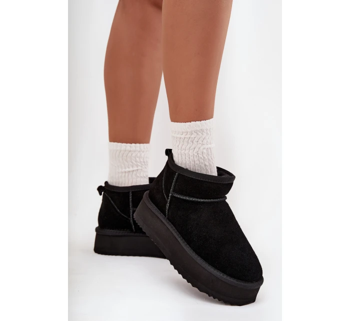 Dámské semišové sněhule Vinceza na platformě – černé Dámské semišové sněhule Vinceza na platformě – černé