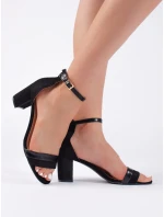Luxusní dámské sandály černé na širokém podpatku Luxusní dámské sandály černé na širokém podpatku
