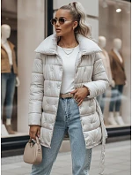 Dámský prošívaný kabát LONDON PREMIUM beige FashionStreet TY3162 Dámský prošívaný kabát LONDON PREMIUM beige FashionStreet TY3162
