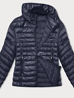 Dámská prošívaná bunda se stojáčkem tmavě modrá (16M9108-215)