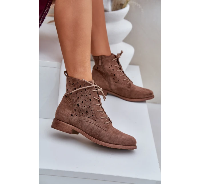 Šněrovací Boty S Vzorem Hnědé model 21685089 - S.Barski Šněrovací Boty S Vzorem Hnědé model 21685089 - S.Barski