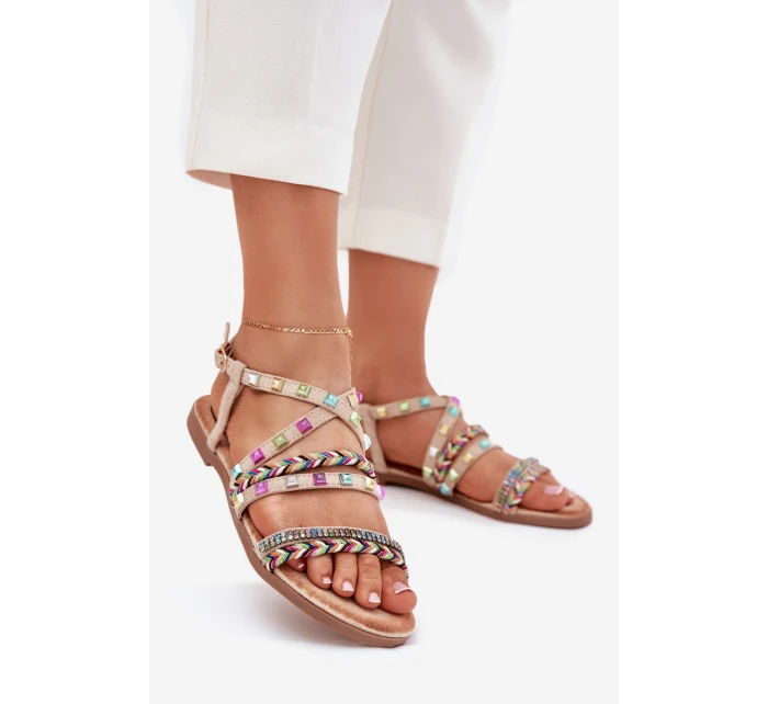 Dámské Sandály Se A Pásky Béžové model 21702742 - Boto Dámské Sandály Se A Pásky Béžové model 21702742 - Boto