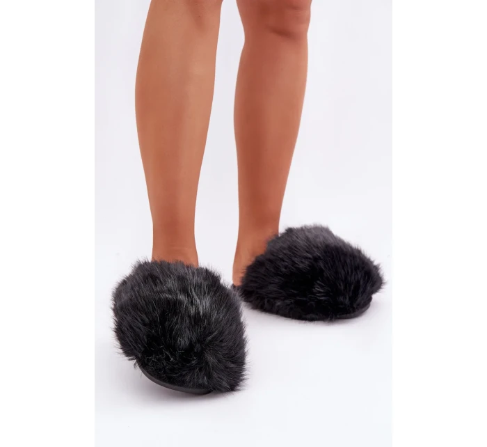 Futrzane Dámské Pantofle Černé Wladisa Futrzane Dámské Pantofle Černé Wladisa