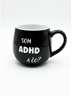 Keramický hrníček Som ADHD a čo? 300 ml černý - Giftela
