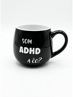 Keramický hrníček Som ADHD a čo? 300 ml černý - Giftela