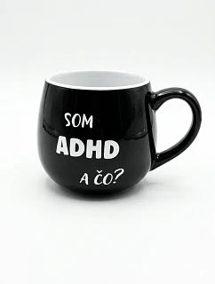 Keramický hrníček Som ADHD a čo? 300 ml černý - Giftela