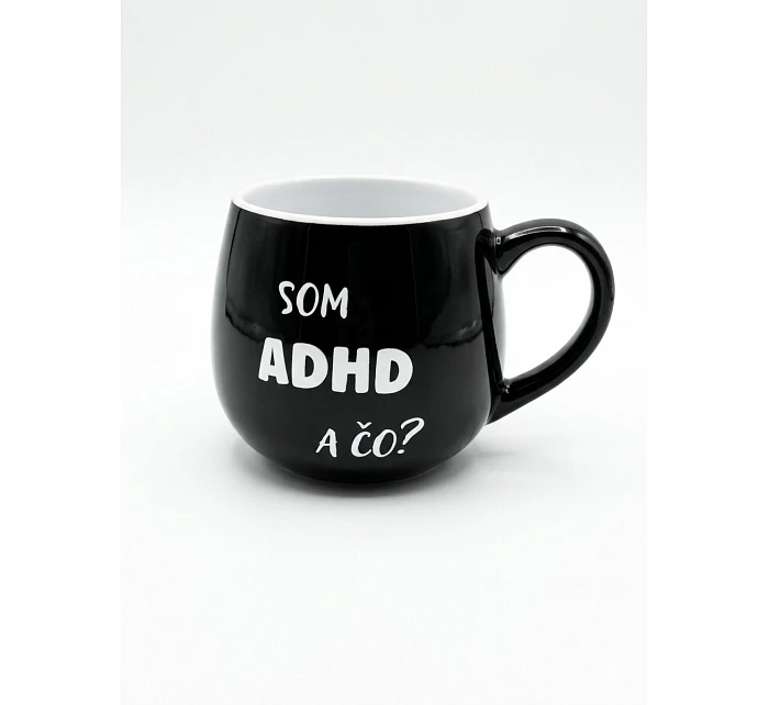 Keramický hrníček Som ADHD a čo? 300 ml černý - Giftela