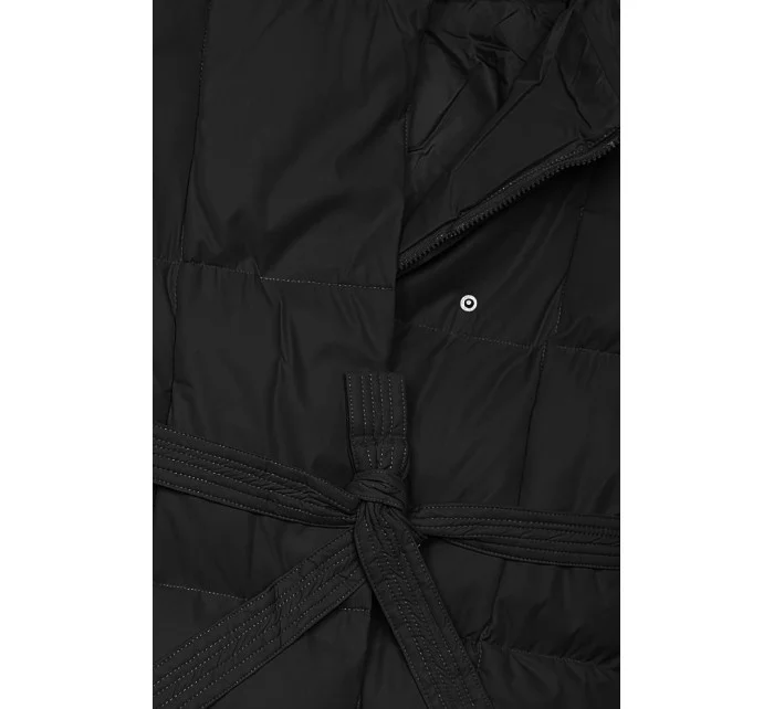 Černá dámská zimní bunda s páskem J Style (5M3227-392)