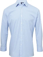 Premier PR 220 Popelínová kostkovaná košile s dl. rukávem 39.0220 light blue/white