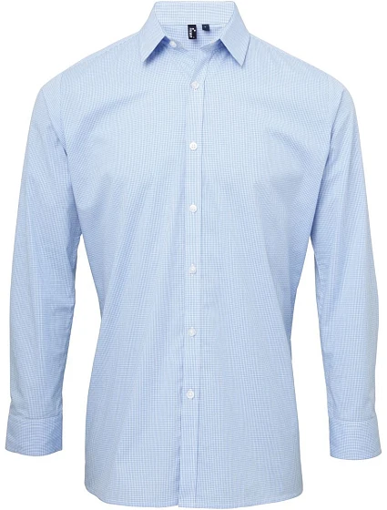Premier PR 220 Popelínová kostkovaná košile s dl. rukávem 39.0220 light blue/white Premier PR 220 Popelínová kostkovaná košile s dl. rukávem 39.0220 light blue/white