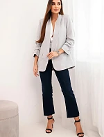 Šedé sako s klopami elegantní