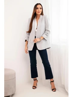 Šedé sako s klopami elegantní