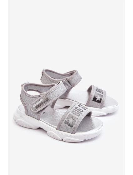 Dětské sandály na suchý zip Big Star model 21610582 stříbrne - Big Star Shoes