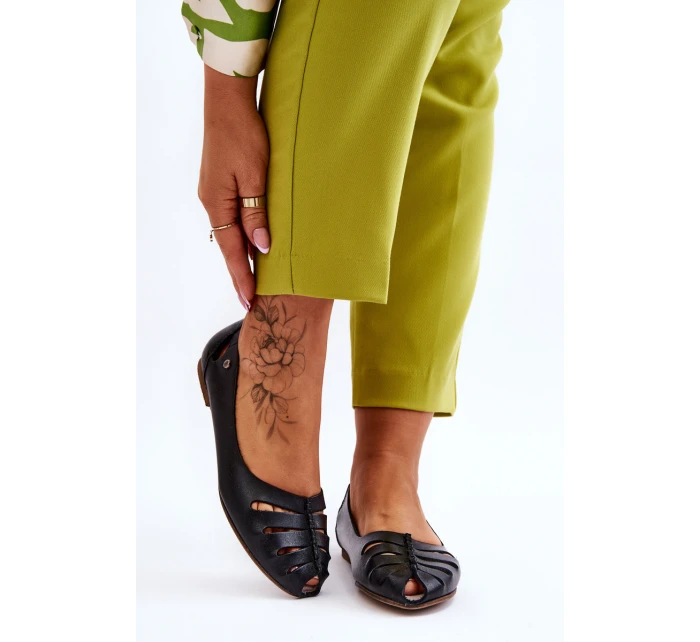 Pohodlné kožené dámské baleríny Černe Luka Pohodlné kožené dámské baleríny Černe Luka